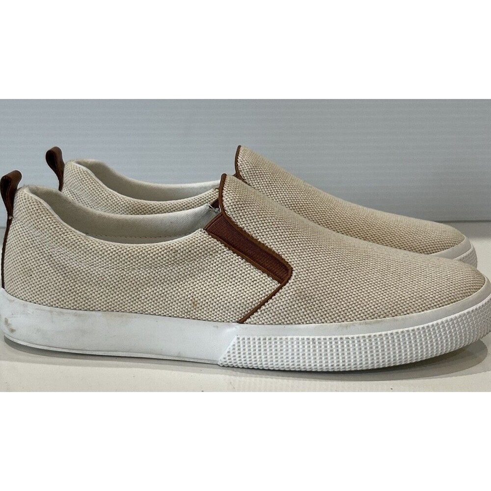 Ralph Lauren Tan Woven Hadley Sneaker Women's 7.5 Slip On Casual Comfort Shoes